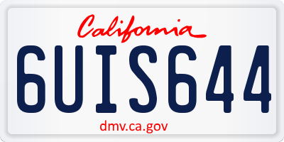 CA license plate 6UIS644