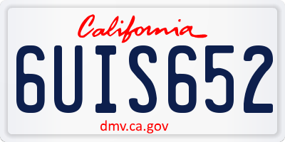 CA license plate 6UIS652