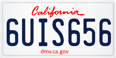 CA license plate 6UIS656