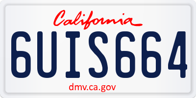 CA license plate 6UIS664
