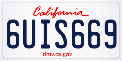 CA license plate 6UIS669