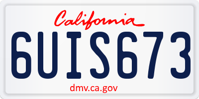 CA license plate 6UIS673