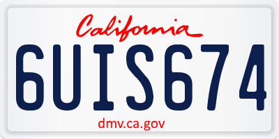 CA license plate 6UIS674