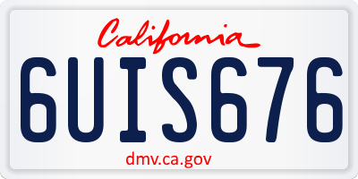 CA license plate 6UIS676