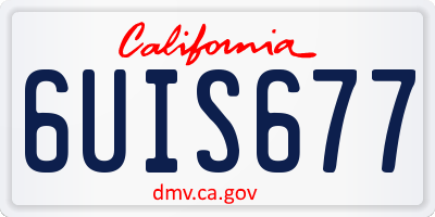 CA license plate 6UIS677