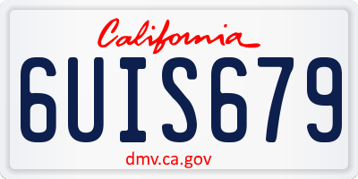 CA license plate 6UIS679