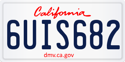 CA license plate 6UIS682