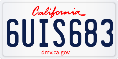 CA license plate 6UIS683
