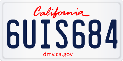CA license plate 6UIS684