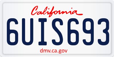CA license plate 6UIS693