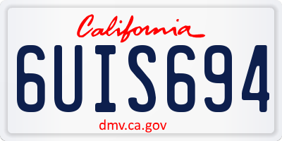 CA license plate 6UIS694