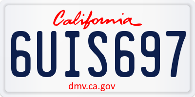 CA license plate 6UIS697