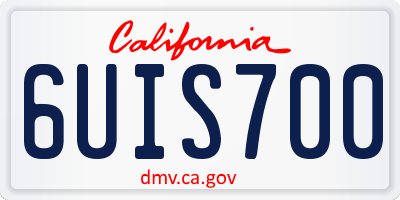 CA license plate 6UIS700