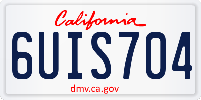 CA license plate 6UIS704