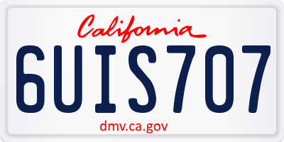 CA license plate 6UIS707