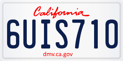 CA license plate 6UIS710