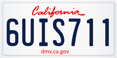 CA license plate 6UIS711