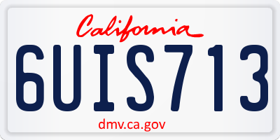 CA license plate 6UIS713