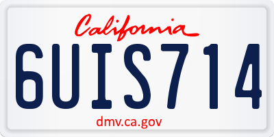 CA license plate 6UIS714