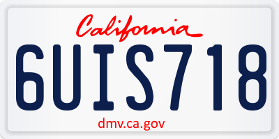 CA license plate 6UIS718