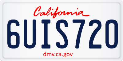CA license plate 6UIS720