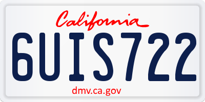 CA license plate 6UIS722