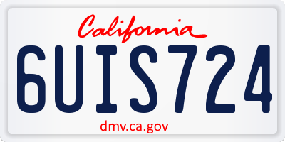 CA license plate 6UIS724