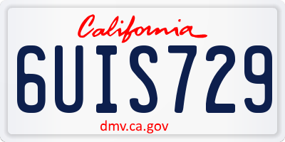 CA license plate 6UIS729
