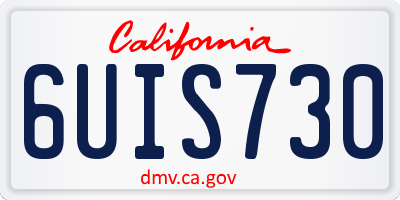 CA license plate 6UIS730
