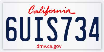 CA license plate 6UIS734