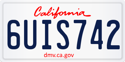 CA license plate 6UIS742