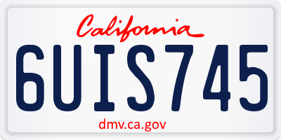 CA license plate 6UIS745