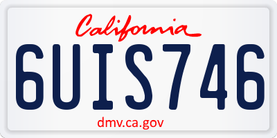 CA license plate 6UIS746