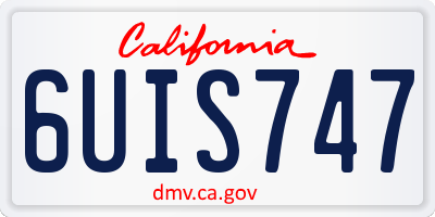 CA license plate 6UIS747