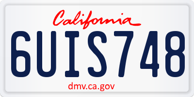 CA license plate 6UIS748