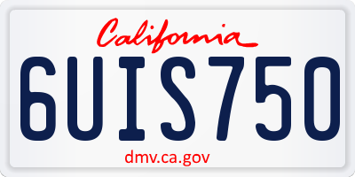 CA license plate 6UIS750
