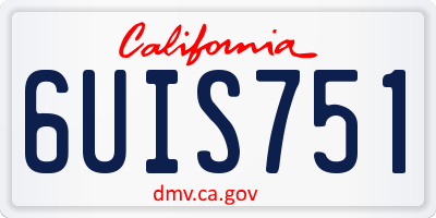 CA license plate 6UIS751
