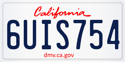CA license plate 6UIS754
