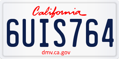 CA license plate 6UIS764