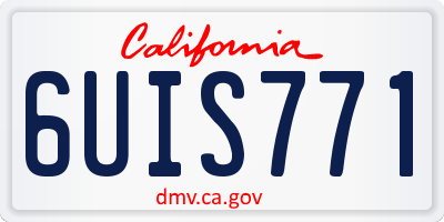CA license plate 6UIS771