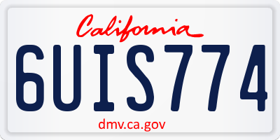 CA license plate 6UIS774