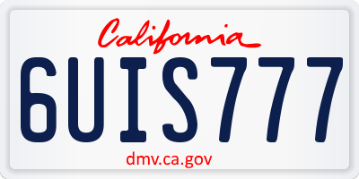 CA license plate 6UIS777
