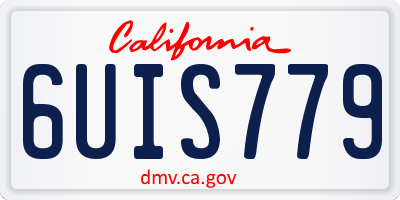 CA license plate 6UIS779