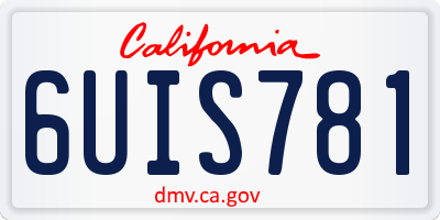 CA license plate 6UIS781