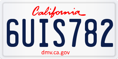 CA license plate 6UIS782