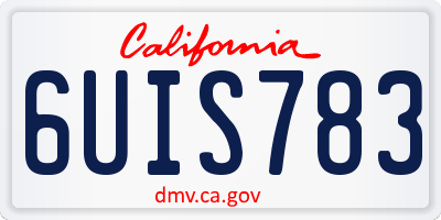 CA license plate 6UIS783