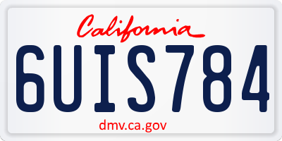 CA license plate 6UIS784