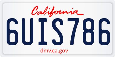 CA license plate 6UIS786