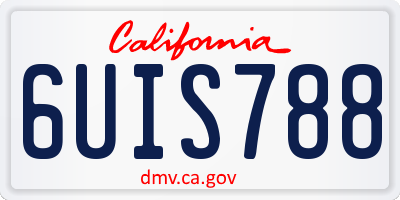 CA license plate 6UIS788