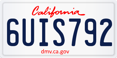 CA license plate 6UIS792